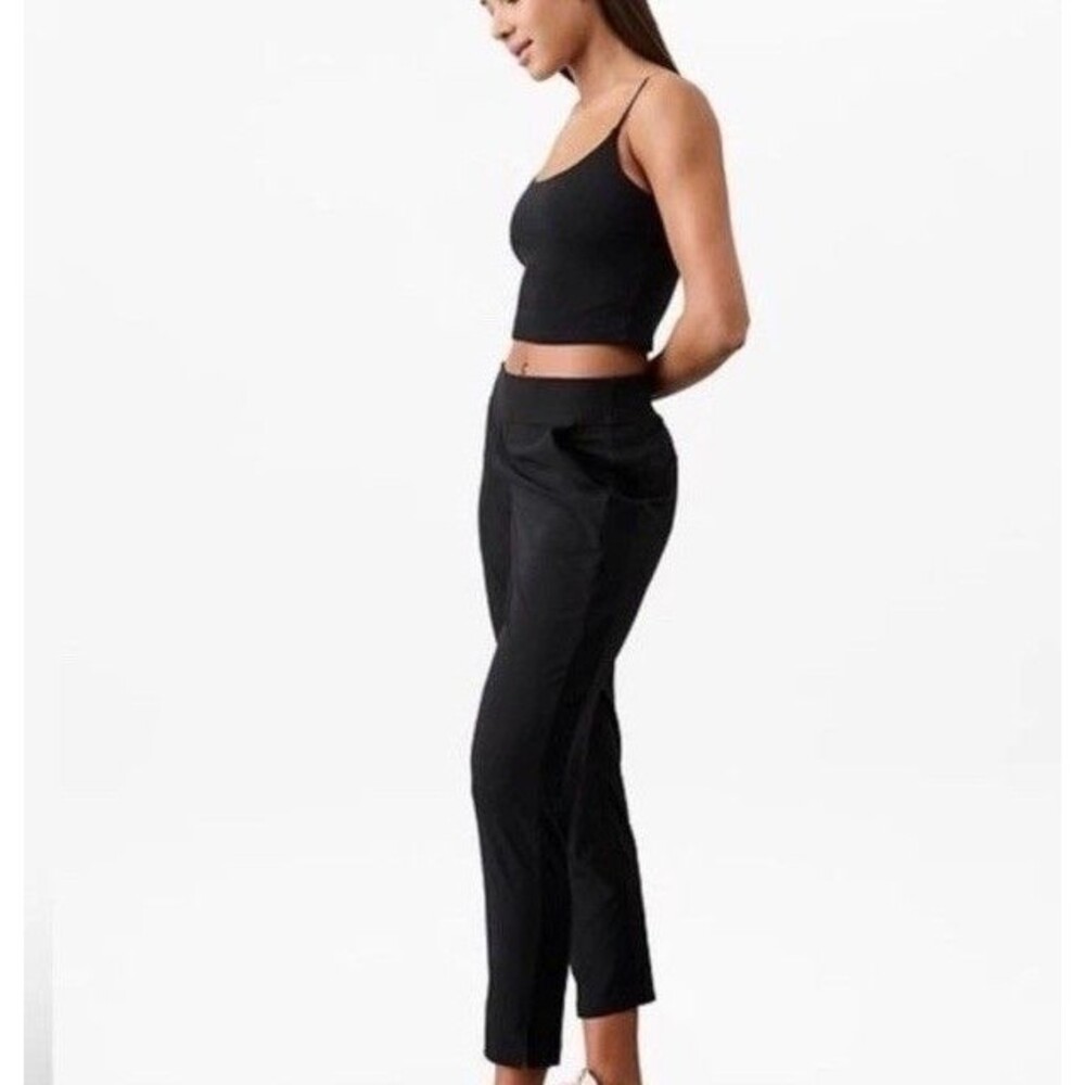 Athleta Brooklyn Mid Rise Ankle Pants Womens Size 10 Black Active Workout Casual